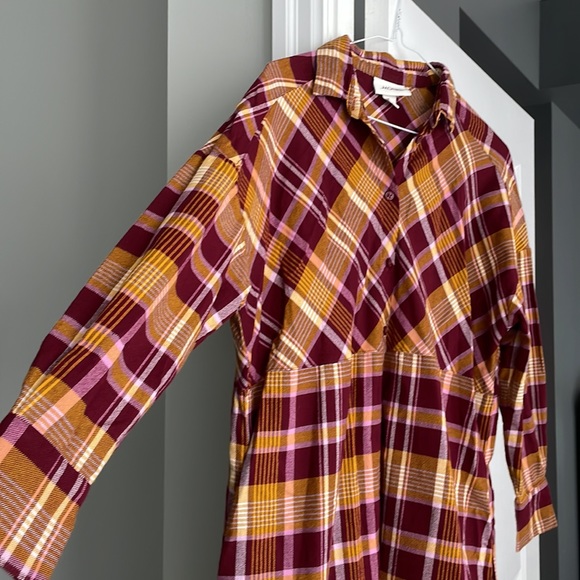 Monki Plaid/Check Shirt Dress- Size XS - Picture 6 of 10